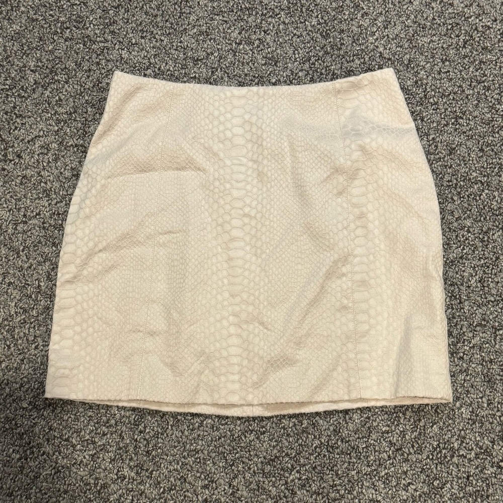 Anthropologie Mustard Seed Cream Textured Mini Skirt - Picture 2 of 5